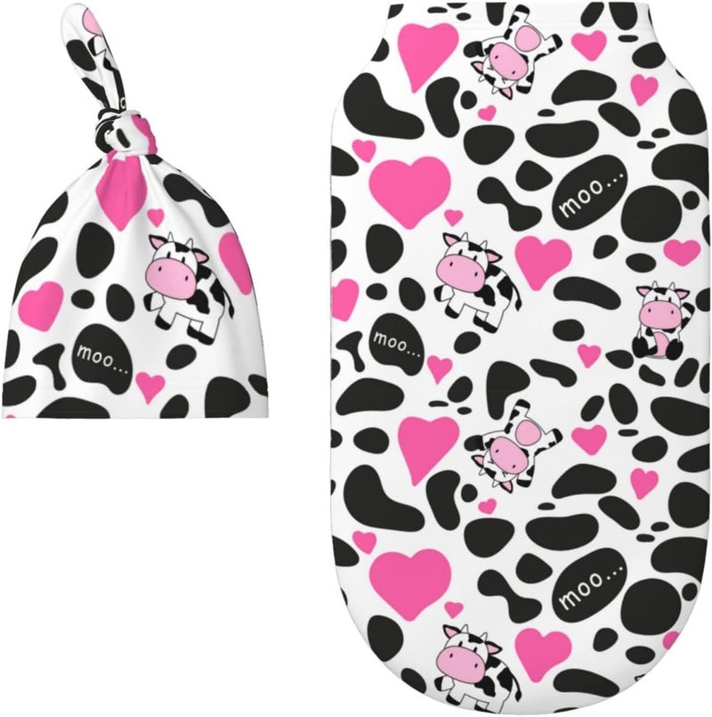 Figtihw Cute Cow Swaddle Blankets Newborn Receiving Blanket Baby Swaddle Wrap Soft Sleeping Sack for Baby Girls Boys - Image 2